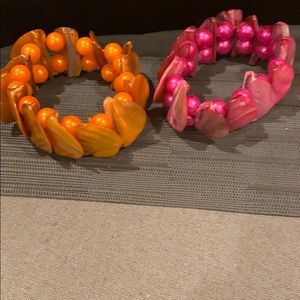 BOGO Retro beads and shells bracelets 2 euc S#35